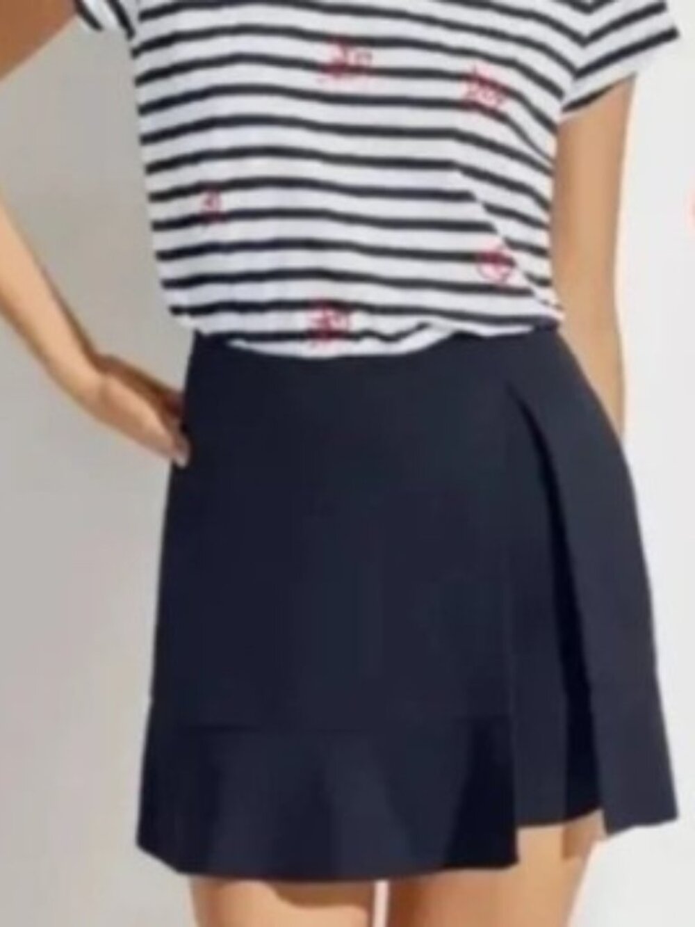 CAbi Brand Women's size 6 Navy Blue Golf Cart Skort Faux Wrap Skirt